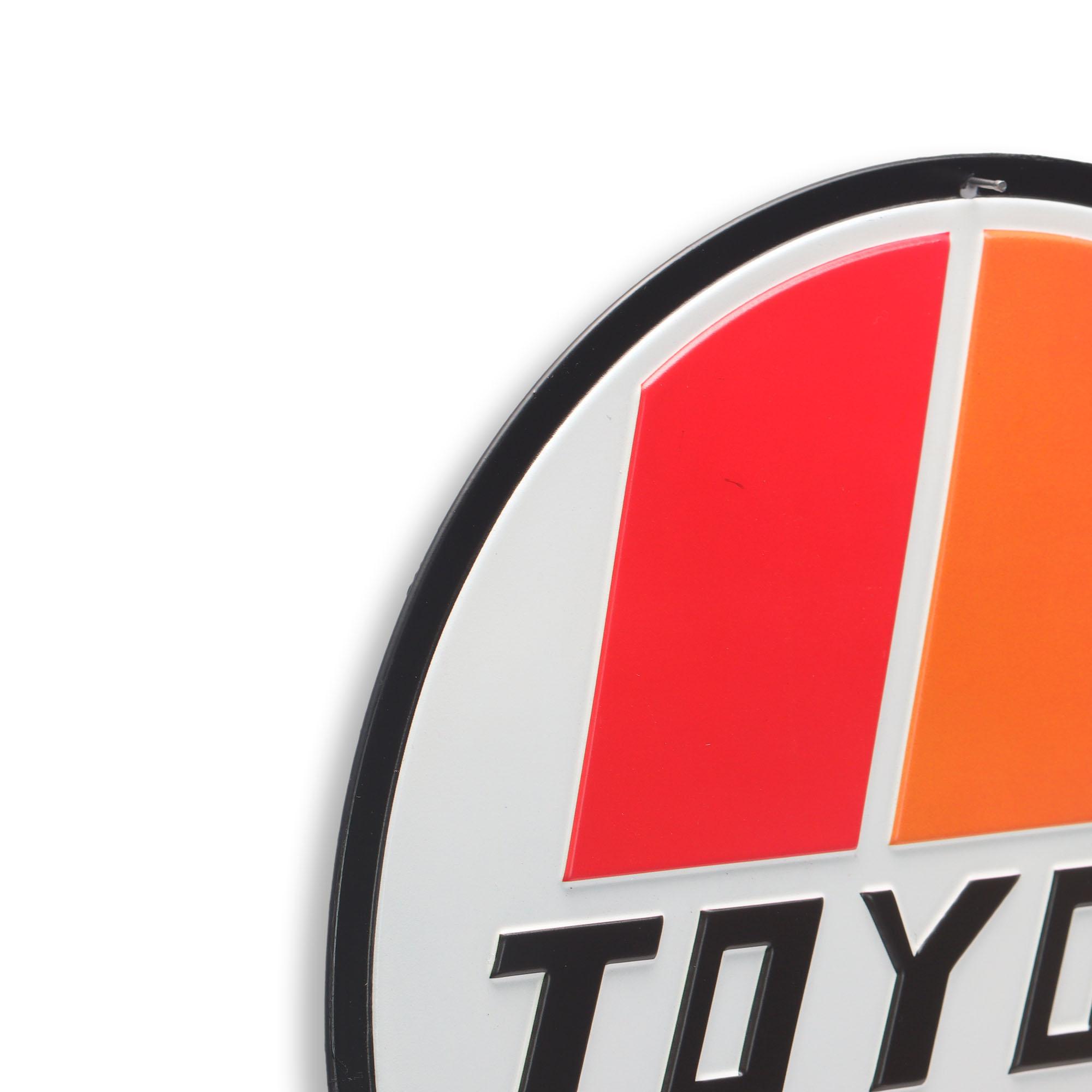 Toyota Retro Stripe Logo Round Metal Sign | Open Road Brands